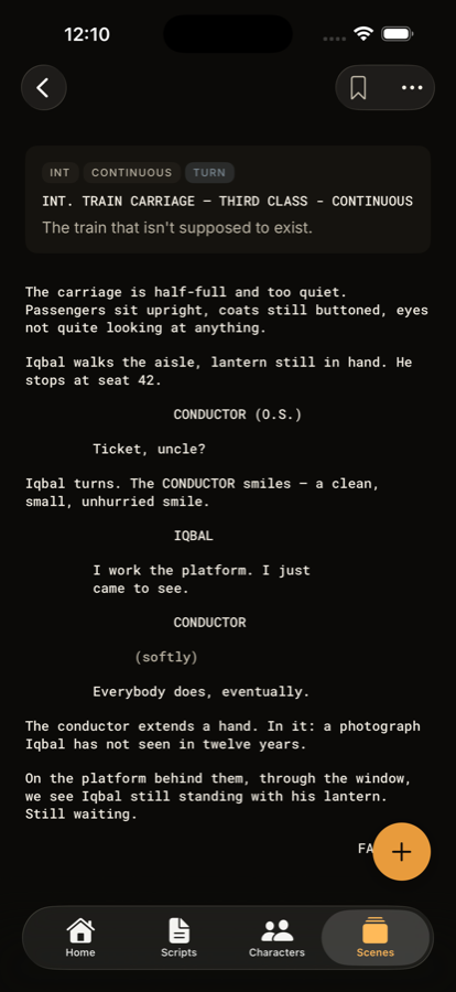 Scene editor in Penova
